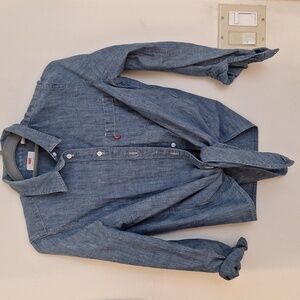 Levi's denim button up xs tie shirt